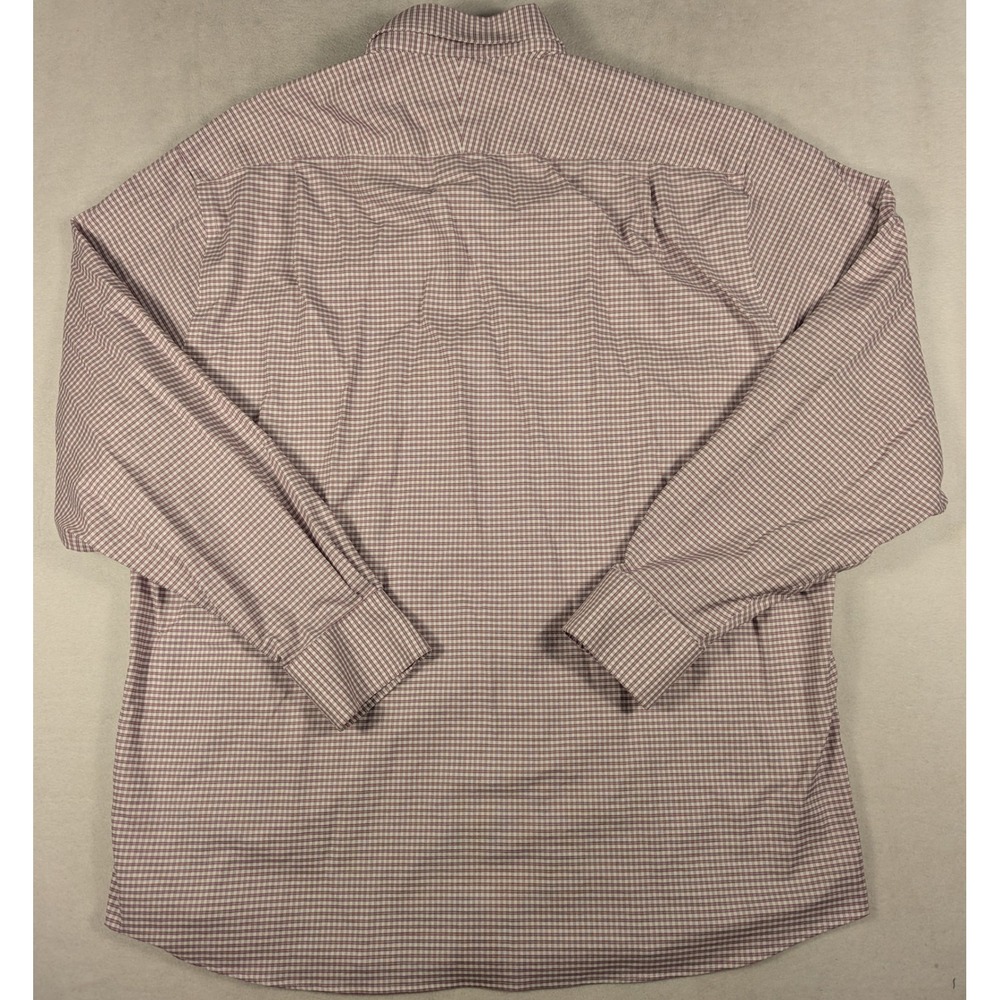 Charles Tyrwhitt Mens XXL Classic Fit Non-Iron Micro Check Dress Shirt Burgundy - Picture 3 of 5